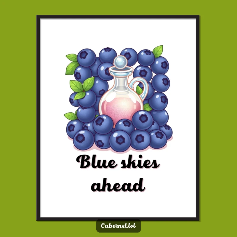 Funny Blueberry Decanter Digital Art: Elegant Printable - Perfect Funny Gift