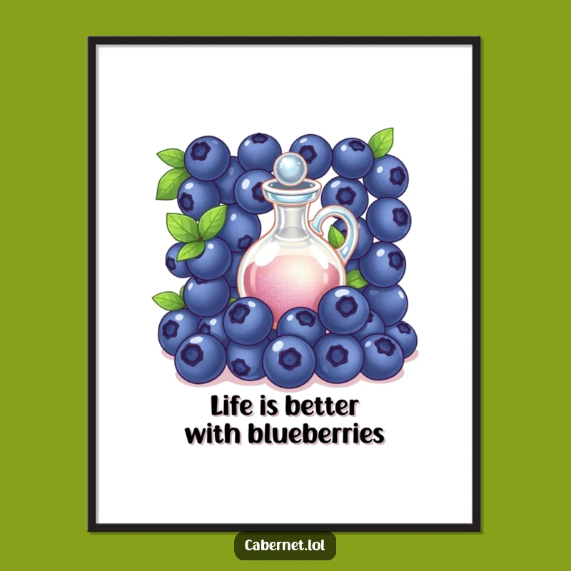 Free Printable Wall Art: Blueberry Gathering, Funny Downloadable Decor for a Cheerful Space