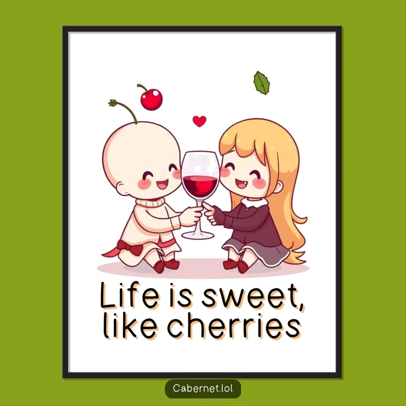 Free Printable Wall Art: Cheerful Cherries, Funny Downloadable Decor for a Joyful Home