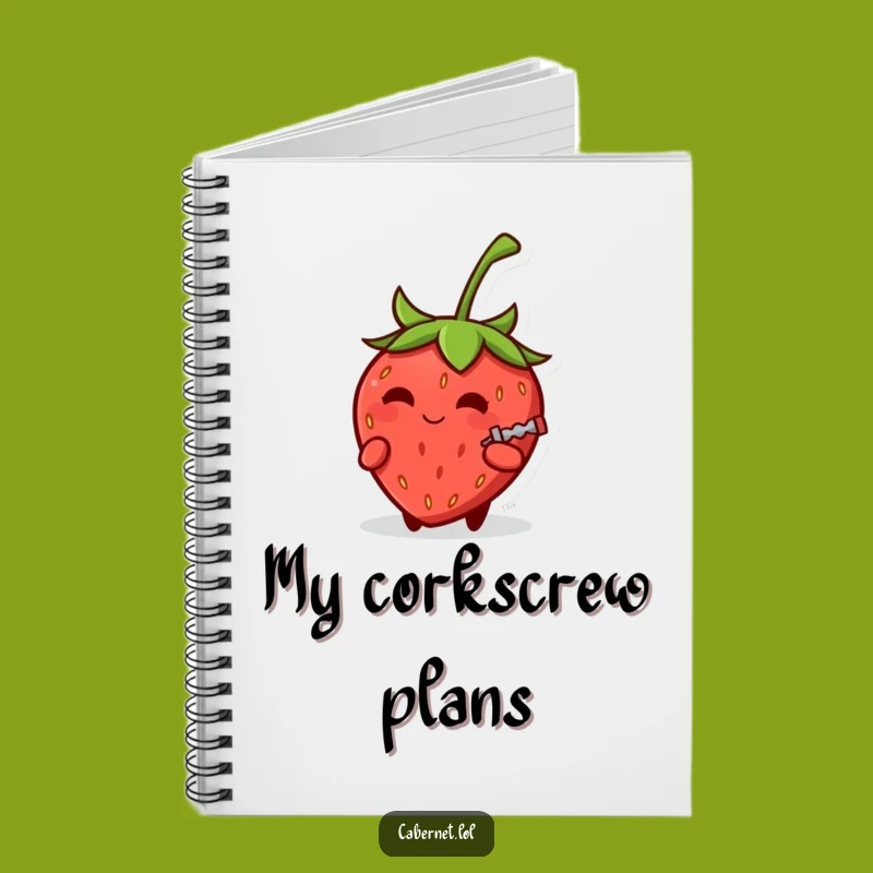 Funny Strawberry Corkscrew Notebook: Cheeky Journaling - Adorable Funny Gift