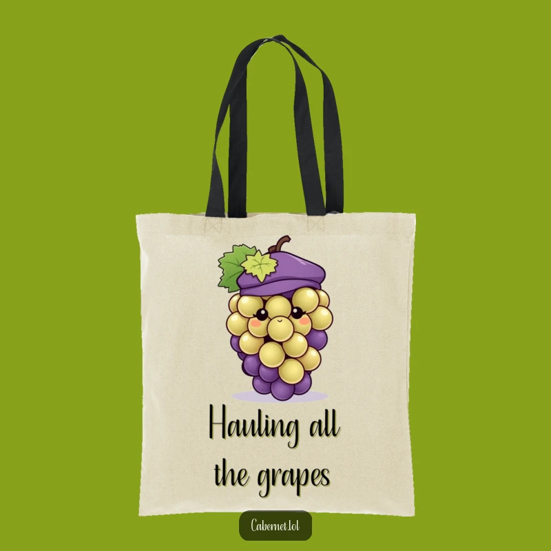 Funny Grape Beret Tote Bag: Stylish Grape Accessory - Perfect Funny Gift